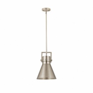 Newton Cone - 1 Light Stem Hung Pendant In Industrial Style-14.75 Inches Tall and 10 Inches Wide - 1 of 1