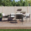 vidaXL Patio Dining Set Table and Chair with Cushions Poly Rattan and Steel - Brown 63" Table Length 4 Chairs - 2 of 4