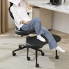 RISOKEYS Ergonomic Desk Chair with Wheels,Height Adjustable Meditation Kneeling Chair w/ 360° Swivel Footstool & Backrest for Home Office - 2 of 4