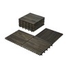 Dolonm 30-Pack Acacia Deck Tiles - 12"x12" Interlocking Waterproof, Anti-Slip for Poolside/Patio, DIY in 30 Mins - 3 of 4