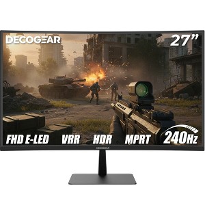 Deco Gear 27" Curved 240Hz FHD 16:9 Gaming Monitor, MPRT, HDMI, DP 1.4 - 1 of 4