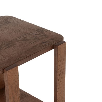 Bellwood Aged Walnut Rectangular 2-Tier Side Table