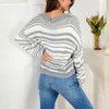 Anna-Kaci Women's Striped Knit Sweater with Relaxed Fit - 4 of 4
