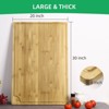 Extra Large Bamboo Cutting Board, Reversible Chopping Board with Deep Juice Groove and Handles, Pre-oiled Butcher Block Cutting Board - 2 of 4