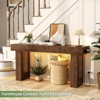 Aheaplus 63'' Farmhouse Console Table with Power Outlets and Light - 2 of 4