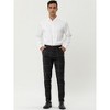 Lars Amadeus Men's Slim Fit Business Flat Front Plaid Dress Pants Checked Trousers - 3 of 4