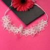 SOHI Women's White Floral Choker Necklace - 3 of 4