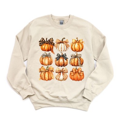 Simply Sage Market Women's Graphic Sweatshirt Coquette Fall Pumpkin Chart