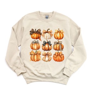 Simply Sage Market Women's Graphic Sweatshirt Coquette Fall Pumpkin Chart - 1 of 4