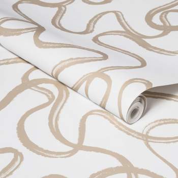 Abstract Doodle Peel & Stick Wallpaper Khaki - Opalhouse™