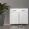 GlasFlength Decorative Storage Cabinets, with a large drawer and two shelves, for Living Room, White, 33.7"*15.74"*32.08" - 3 of 4