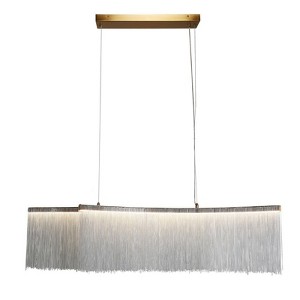 LNC Siouxfalls 2-Lights 49.4" Luxury and Glam Linear Integrated LED Kitchen Island Lights, Silver - 1 of 4