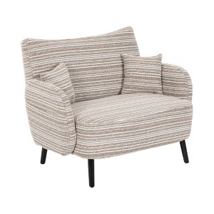 Gulches Modern Two Seater Sofa Ultra Comfortable Armrests With Pillows Side Storage Pockets Deep Seated Compact For Small Spaces Bedroom Khaki - 1 of 4