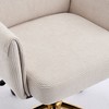 VASIP  Ergonomic Swivel Office Chair with Adjustable Backrest,Velvet Upholstery for Long Sitting Comfort,for Home, Bedroom and Office, White - 4 of 4