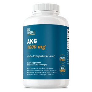 Dr. Tobias AKG Supplement 1000mg Per Serving, Bioavailable Alpha Ketoglutaric Acid, Supports Cellular Energy & Nitric Oxide Flow, Vegan - 1 of 4