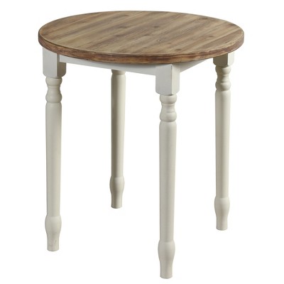Quail Farm Round Wooden Spool Table White - StyleCraft