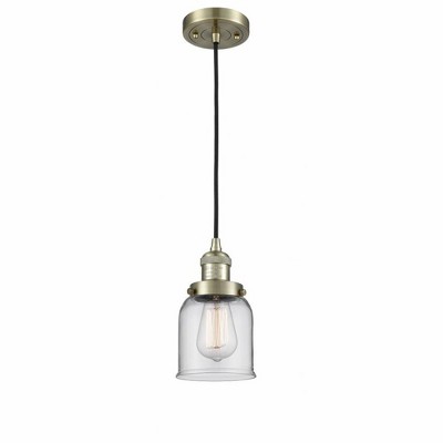 Bell - 1 Light Cord Hung Mini Pendant In Industrial Style-10 Inches Tall and 5 Inches Wide