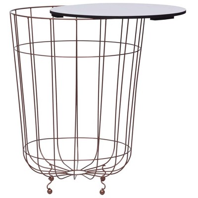 vidaXL Scandinavian Style Coffee Table, Gold Metal Frame with White Round MDF Top