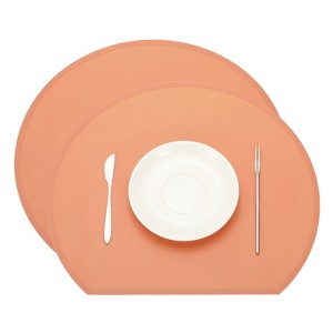 Unique Bargains Silicone Heat Resistant Waterproof Oil Proof Semicircle Placemats - 1 of 4