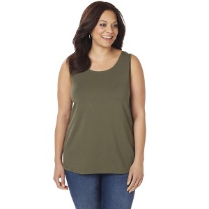 Catherines Women's Plus Size Petite Suprema Tank - 1 of 4