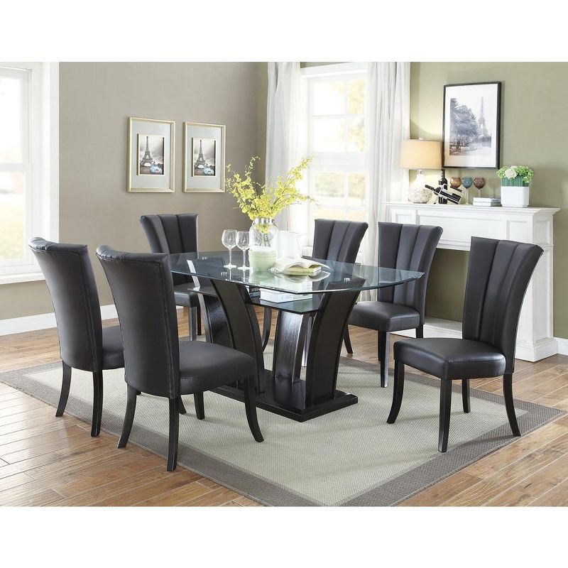 Simple Relax Set of 2 Faux Leather Dining Chairs, Black, 4 of 6