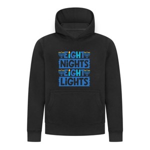 Everyday Kids Hanukkah Collection “Eight Nights Eight Lights” Pullover Hoodie – Holiday Sweatshirt - 1 of 4