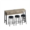 4 Piece Dining Table Set,Counter Height Bar Table Set with 3 Drawers, Kitchen Table and Chairs Set,Console Kitchen Table Set for Kitchen - 3 of 4