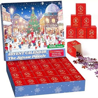 DOMETOUR Advent Calendar 1008 Pieces Jigsaw Puzzle Cool Stuff Fun Christmas Gifts