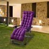 NewHome"71x22 Inch Chaise Lounger Cushion for Recliners, Rocking Chairs, Deck & Sofa Mats, Outdoor Comfort"BlackRedCoffeeGrey&Purple - 4 of 4