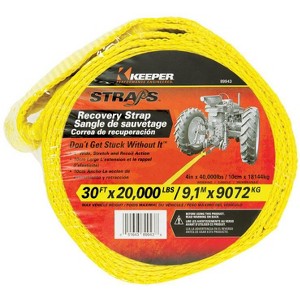 Keeper 4 in. W X 30 ft. L Yellow Vehicle Recovery Strap 20000 lb 1 pk - 1 of 1