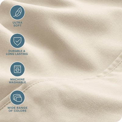 Split King Sand Microfiber Deep Pocket Sheet Set