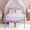Metal Twin Bed Frame for Girls/Boys, Twin Size Platform Bed Frame with Iron-Art Sweet Heart, Under Bed Storage, Easy Assembly - 3 of 4
