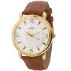 Peugeot Men 38mm Gold Retro Design Calf Skin Leather Strap watch - 3 of 4