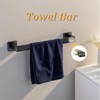 Itopfox 10 Piece Matte Black Bathroom Hardware Set 2 Pack 16 Inch Towel Bars 4 Pack Hooks 2 Towel Rings 2 Toilet Paper Holders - 2 of 4