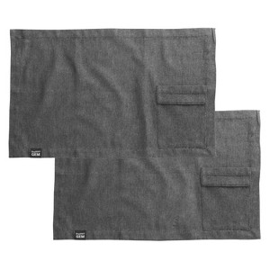 BergHOFF GEM 100% Cotton 2Pc Placemat Set, Black Denim Look, Grey - 1 of 4