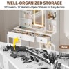 Large Vanity Desk with Sliding Mirror & 3-Color LED Lights, Makeup Dressing Table with Storage Drawers, Shelves, Cabinets, MDF Beauty Station - 4 of 4