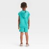 Toddler Boys' 2pc Bluey Hooded Tank and Shorts Set - Teal - 2 of 4