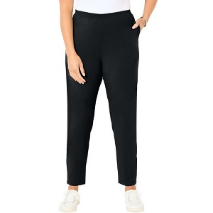 Catherines Women's Plus Size Suprema Studio Slim Leg Zip Pant - 1 of 4
