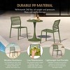 WestinTrends Playa 3-Piece Outdoor Metal Round Dining Table Set With Stackable Resin Patio Dining Chairs - 3 of 4