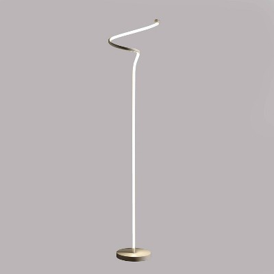 Matte White Curvilinear S-Curve LED Floor Lamp