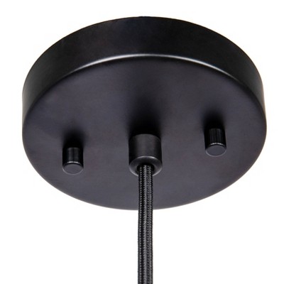 Black Tiered Bamboo Drum Chandelier Pendant Light