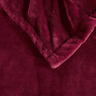 Twin Red Plush Electric Heated Blanket with Controllers