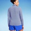 Lands' End Women's UPF 50 Geo Print Long Sleeve Quarter Zip Rash Guard - Blue - image 4 of 4