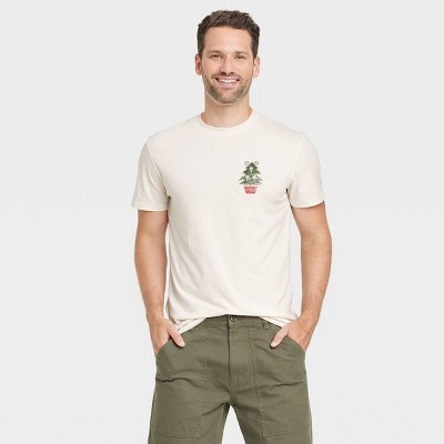 Men's Holiday Short Sleeve Graphic T-Shirt - Goodfellow & Co™ Light Off-White M