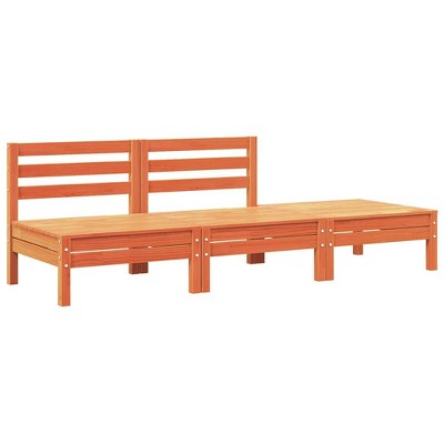 vidaXL Garden Sofa Wax brown Solid pine wood Large Modular Garden Sofa