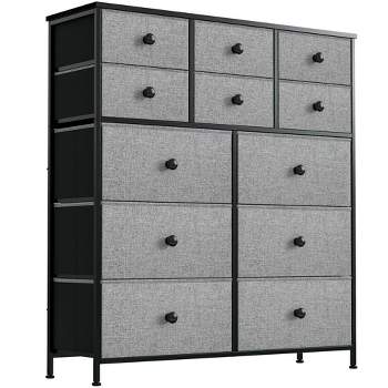 REAHOME 6 Drawer Steel Frame Storage Organizer Narrow Dresser Chest with  Durable MDF Top, Adjustable Feet, and Wall Safety Attachment, Light Grey