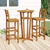vidaXL Patio Dining Set 3 Piece, Outdoor Hightop Table and Chairs, Counter Height Desk, Pub Table Set for Porch Backyard, Farmhouse - 2 of 4