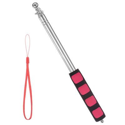 Unique Bargains Telescopic Handheld Stainless Steel Anti-Slip Grip Flag Pole 1 Pc