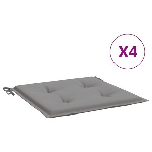 vidaXL Garden Chair Cushions Set, Outdoor Seat Pads, Gray, 19.7"x19.7"x1.2", Oxford Fabric, Foam Fiber Filled, California Proposition 65 Warning - 1 of 4