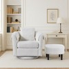NicBex Swivel/Velvet Barrel Accent Chair & Ottoman Set Modern Armchair Sofa for Living Room or Bedroom - 3 of 4